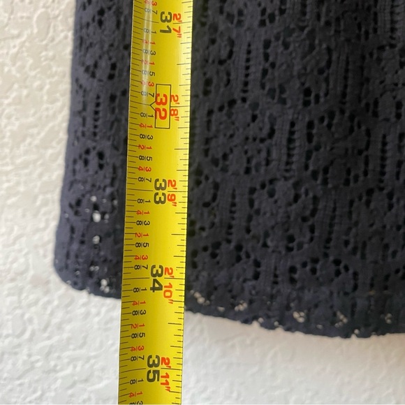 Shoshanna Crochet Black Lace Cap Sleeve Above Knee Cocktail LBD Dress SZ 8 - Picture 11 of 12